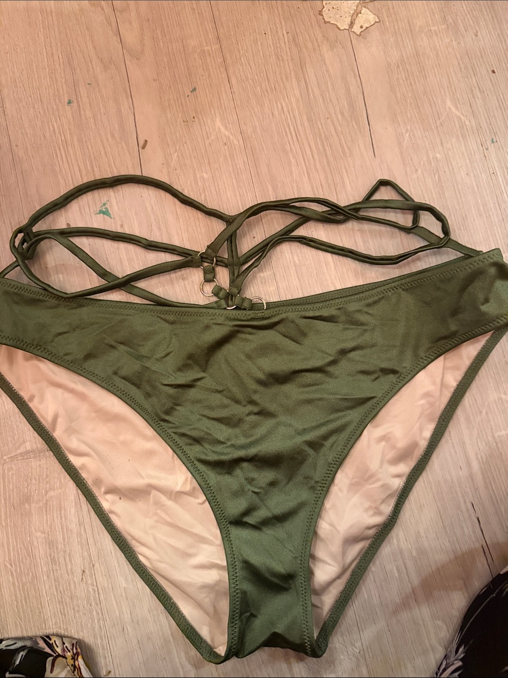 La SENZA Olive Green Strappy Bikini Bottom
